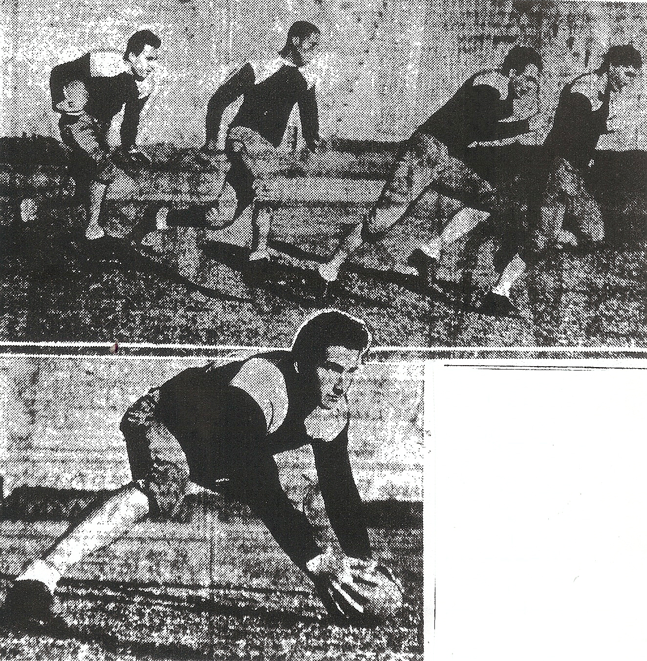 Ambrose Schindler, Haldon Grey, Kenny Brown, and Coy Dunn (from left) were 4/5 of San Diego High potent backfield. Schindler and center Bill Simons (below) were all-Southern California. 