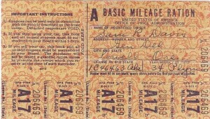 1942 Gas Ration Card
