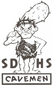 Vintage San Diego High Caveman sticker.