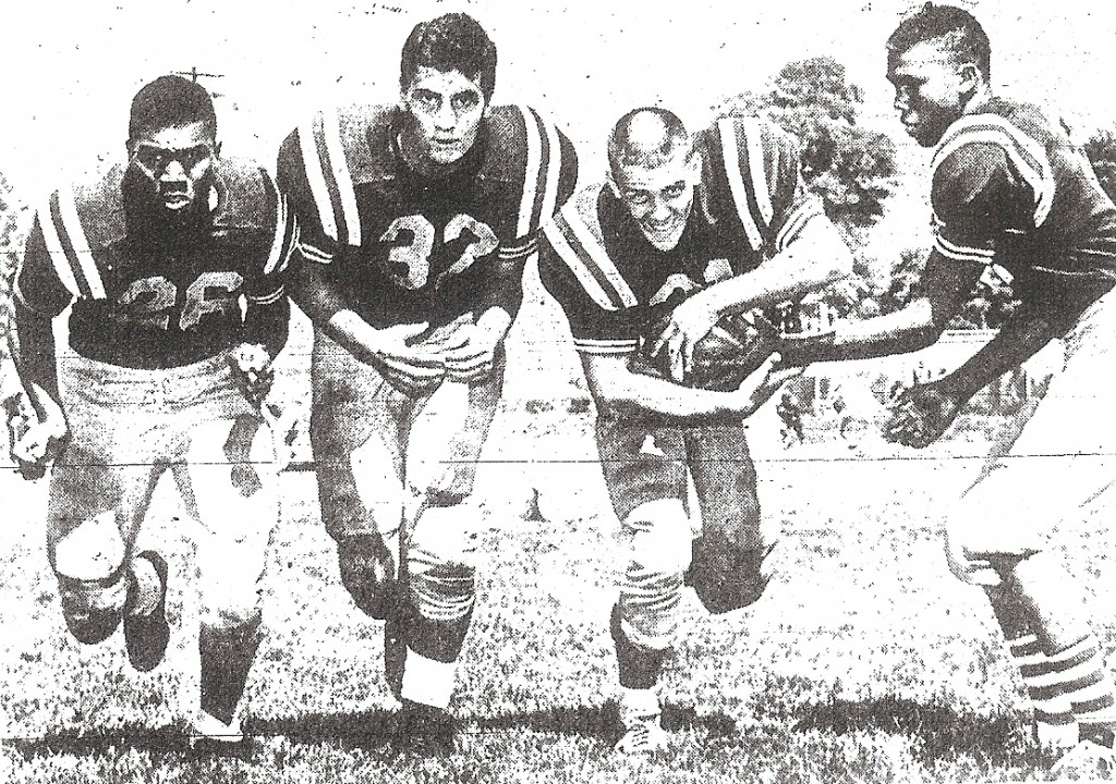 Before he coached, Player (left) starred in 1960 St. Augustine backfield with Tom Procopio, Mike Moses, and quarterback Oliver Walker.