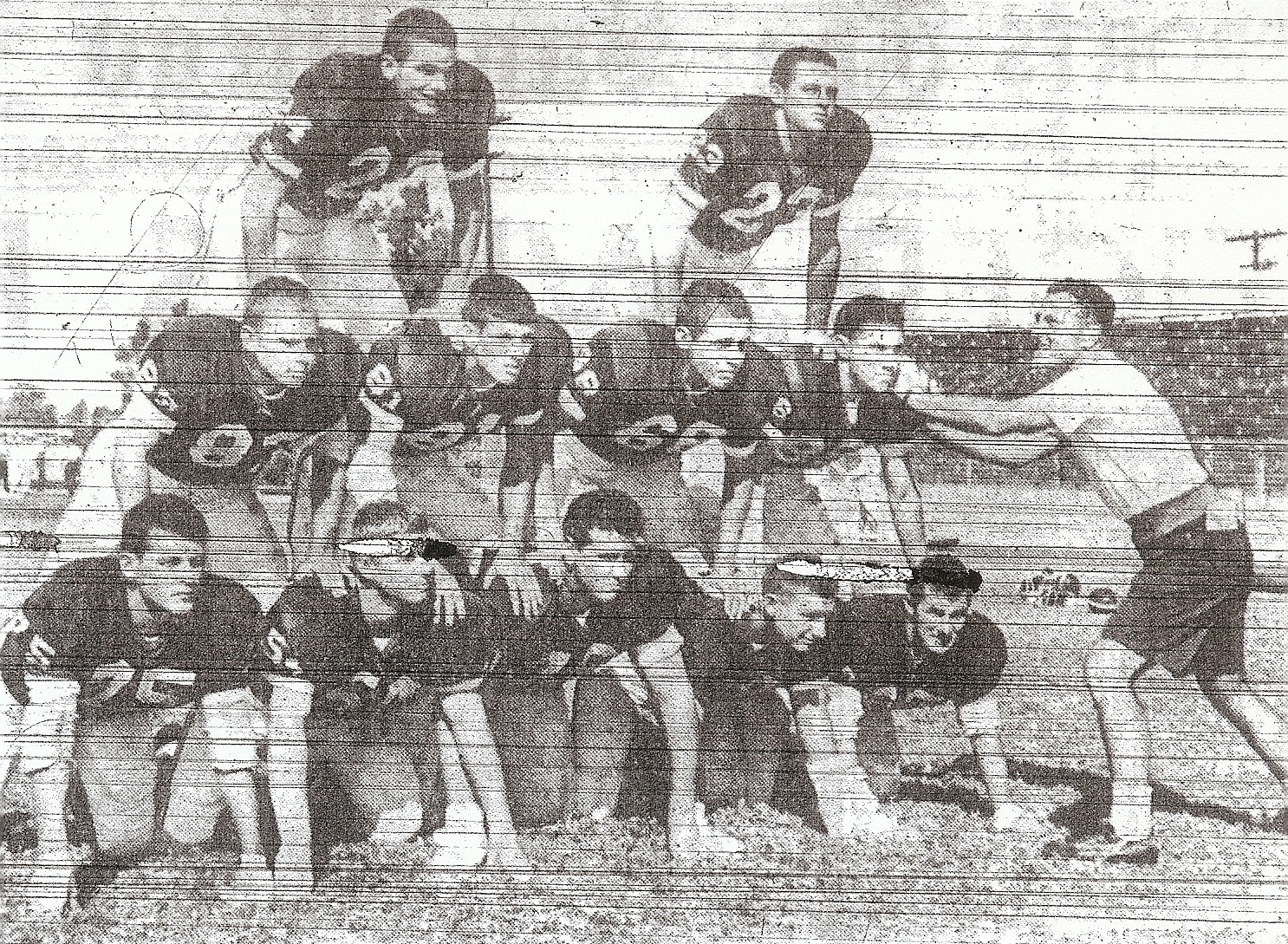 Hoover defenders who stopped San Diego, top (from left): Bobby Smith, Bill Boone. Middle (from left): David Carr, Gary Weide, Jiom Foster, Ron Flisher. Bottom (from left) Dale Twombley, Roger Seeman, Richard Gauthier, Bill (Sledge) Homik, Bob Bishop.