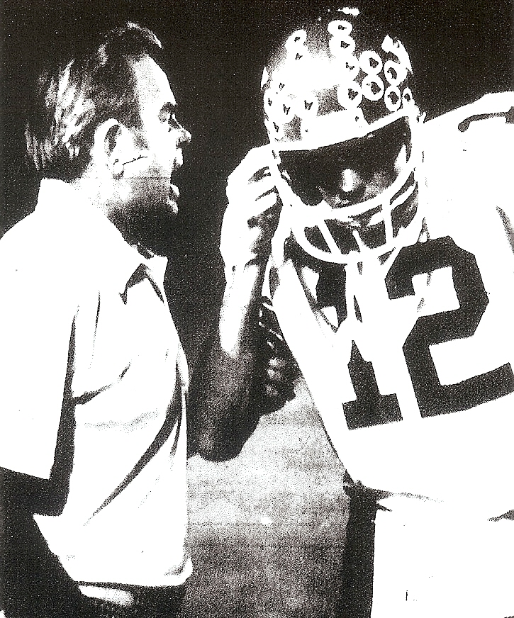 Vista coach Dick Haines is direct in his instructions to quarterback Jon Korcheran.