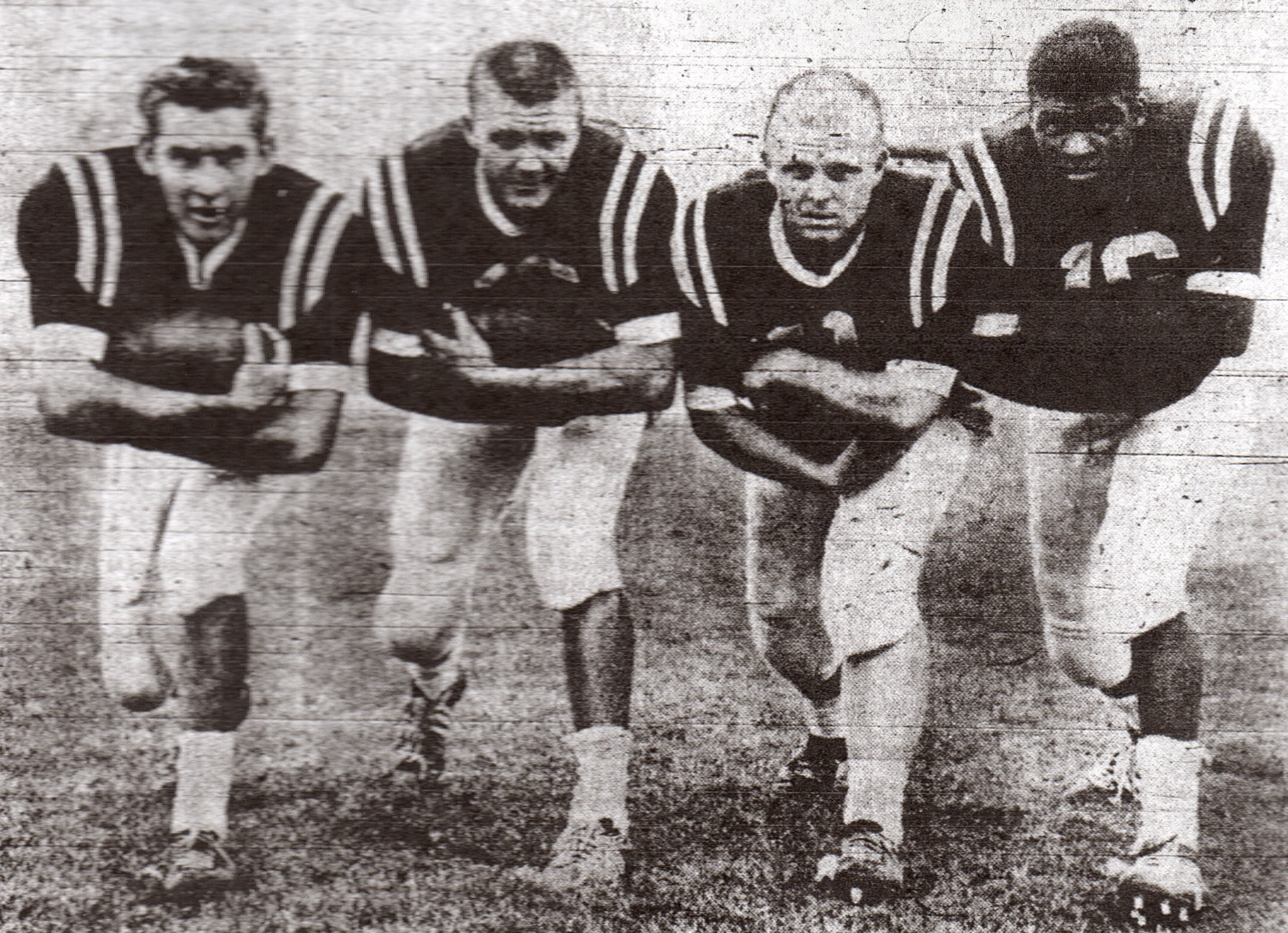 Warren (second from left) was among essential players with Leslie Pearson, Jerry Hotham, and Art Graham (from left).