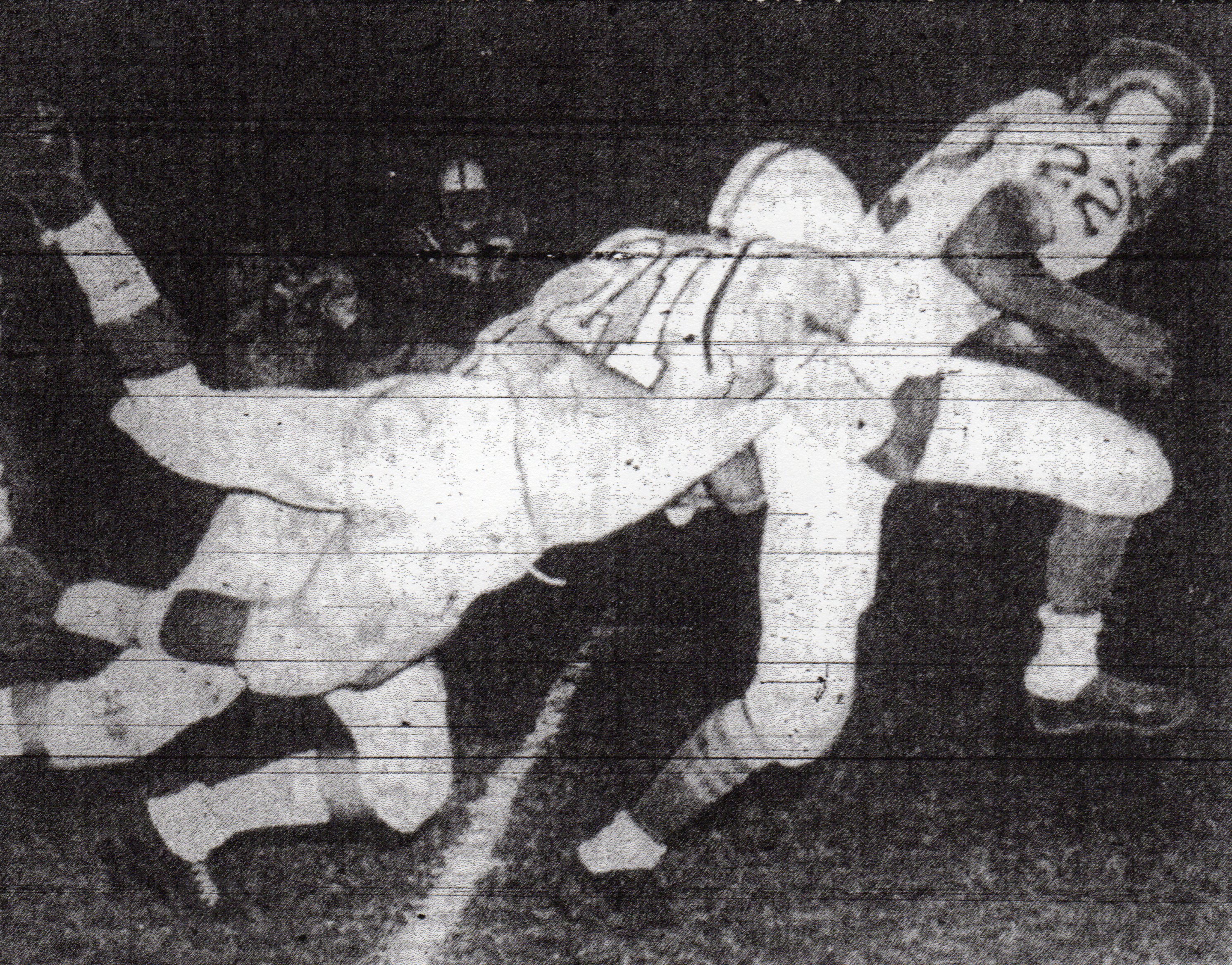 A familiar sight: San Diego's H.D. Murphy catching up with Willie Martin after 12-yard run by Poly Jackrabbit.